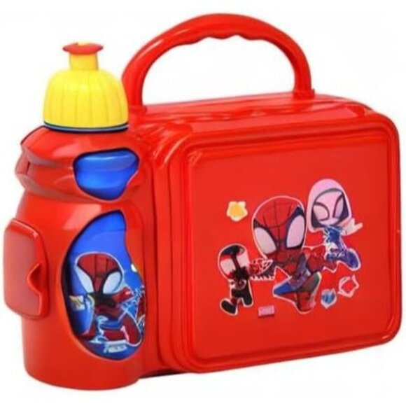 Zak Designs Spidey & Friends Lunch Box with Water Bottle, 9 Inch, Red - Picture 2 of 2